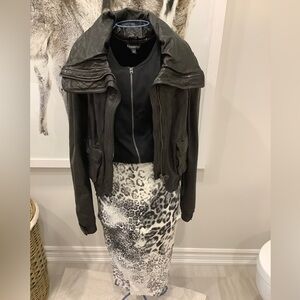 Line the Label genuine leather bomber jacket